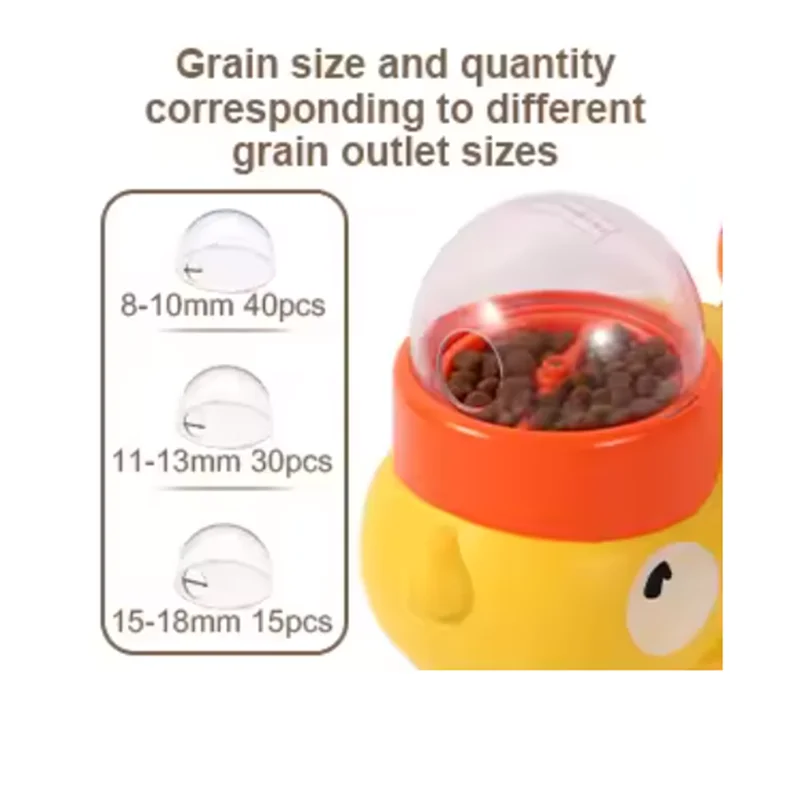 Yellow Duck-Shaped Interactive Cat Treat Dispenser Durable Plastic Training dogToy Puzzle Slow Feeder Dog Entertainment Toy