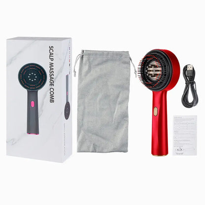 RootGlow Electric Scalp Massager - red - complete package