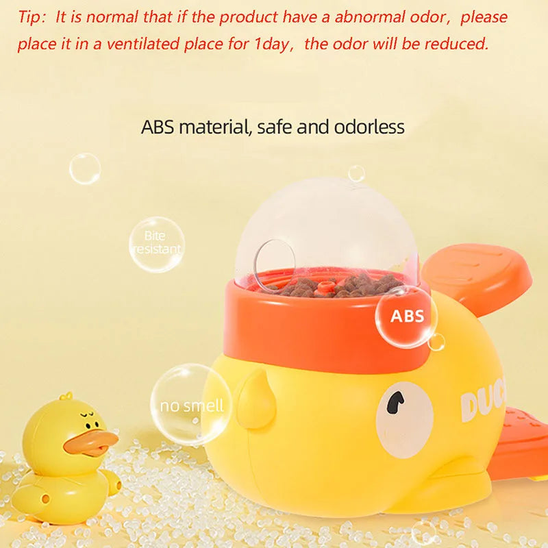 Yellow Duck-Shaped Interactive Cat Treat Dispenser Durable Plastic Training dogToy Puzzle Slow Feeder Dog Entertainment Toy